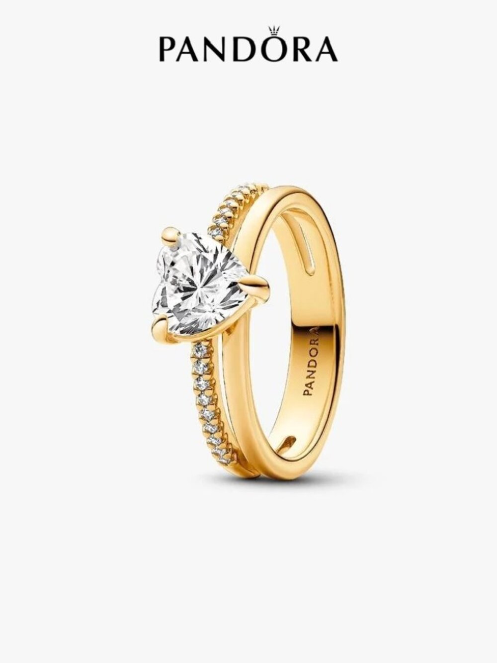 Pandora Double Band Heart Ring